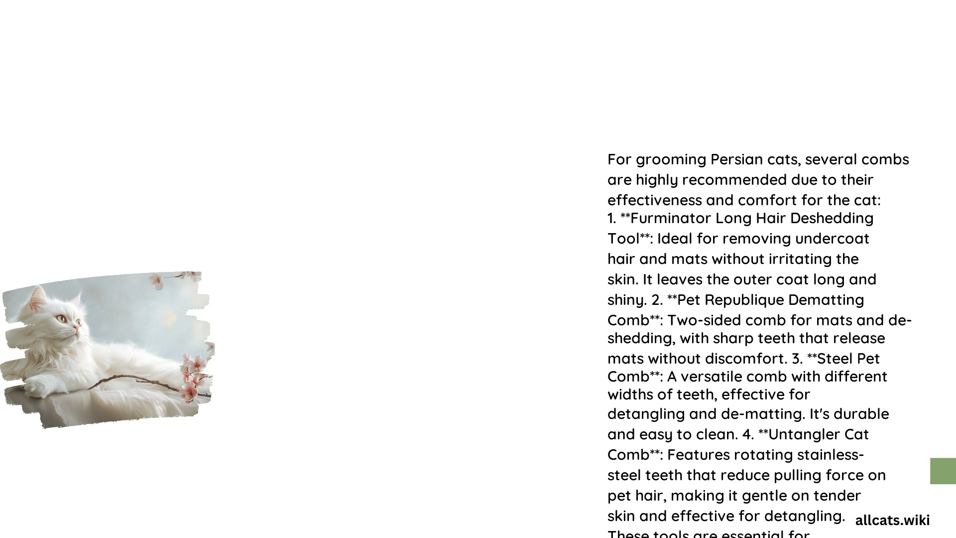 Persian Cat Hair Comb